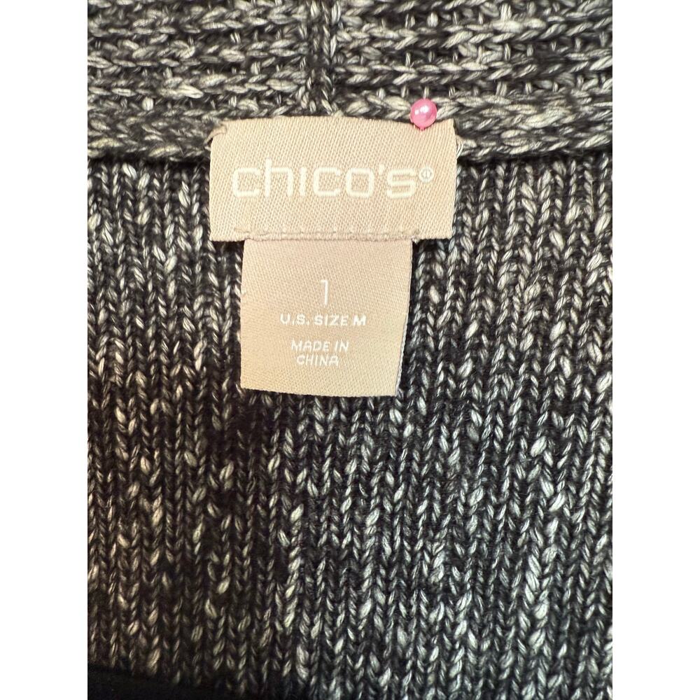 Chicos Open Front Short Sleeve Cardigan Sweater, Size 1 (Medium) - Picture 3 of 4